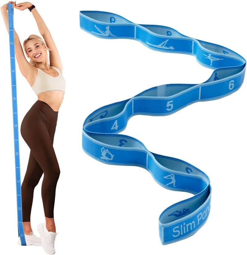 Slim Panda Stretch Strap, Dance Stretch Bands Flexibility, Elastic Yoga Stretching Strap with 9 Loops for Physical Therapy, Pilates, Yoga, Ballet, Gymnastics Stretching Bands for Exercise - Image 1